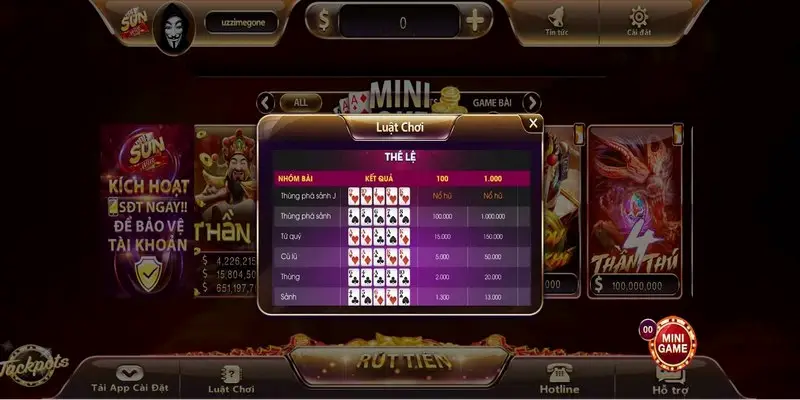 mẹo chơi mini poker tại Sunwin