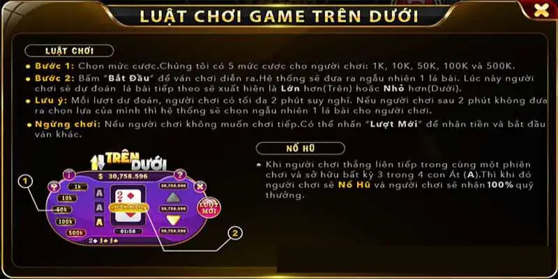 trò chơi trên dưới sunwin